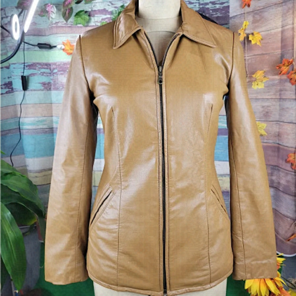 CUIR OLYMPIC Leather vintage jacket, tan